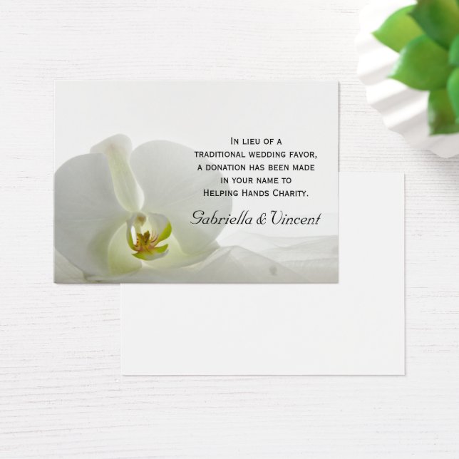 Carte Charité Mariage White Orchid and Veil (Bureau)