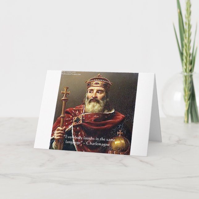 Carte Charlemagne "Langue du rire" Devis Cadeaux et Tee  (Devant)