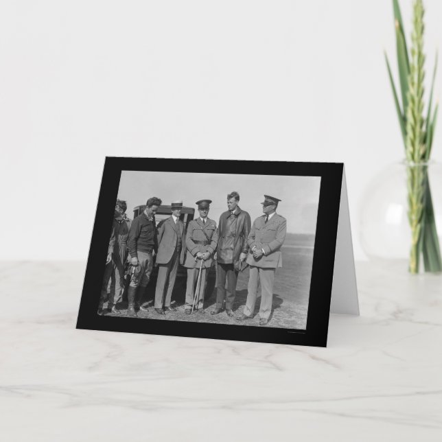 Carte Charles Lindbergh et Orville Wright 1927 (Devant)