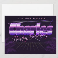 Charles Name Prénom lila retro