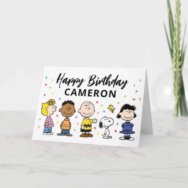 Carte Charlie Brown et Gang Confetti (Devant)