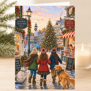 Carte Charmant Carré du Port de Mer Joyeux Noël