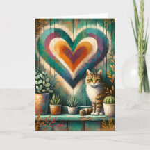 Charmant Chat Rustique Teinte de Teal, Ambre et Cr