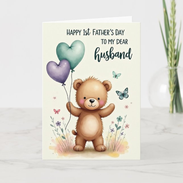 Carte charmante d'ours pour la fête des pères (Devant)