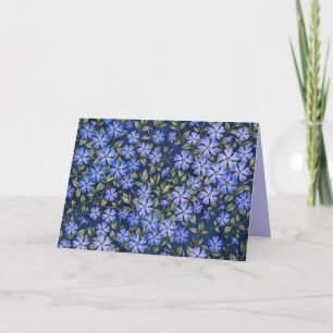 Carte Charmantes fleurs de pervenche dispersées bleu pro
