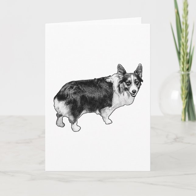 Carte Charme Corgi Étincelle d'Arbre (Devant)