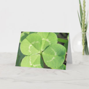 Carte Charme de bonne chance de trèfle de 4 feuilles
