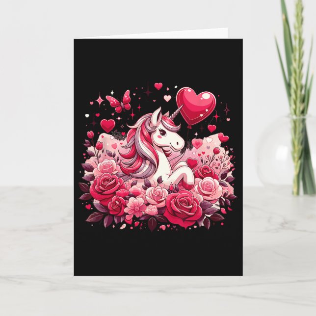 Carte Charme de la Saint-Valentin de licorne  (Devant)