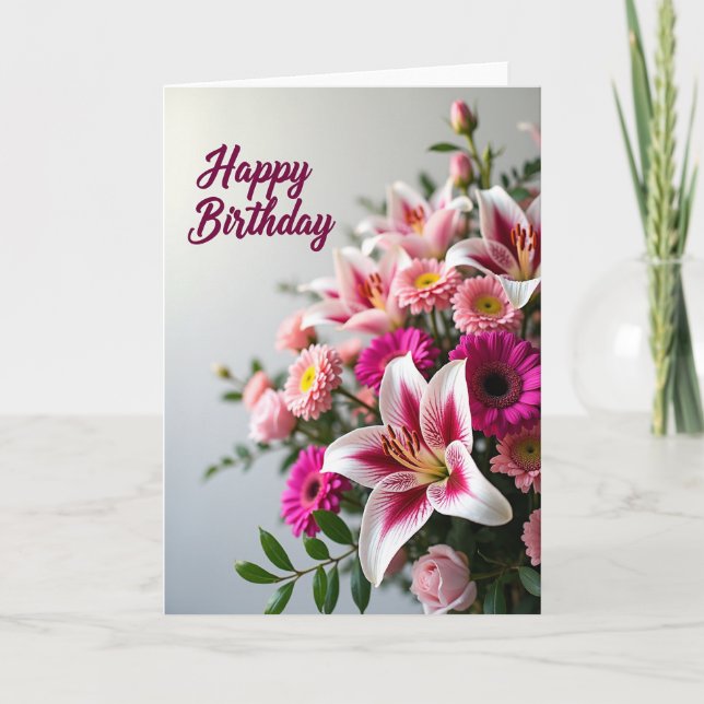 Carte charme floral Chevron (Devant)