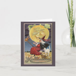 Carte Charmes de l'heure des sorcières Halloween Vintage