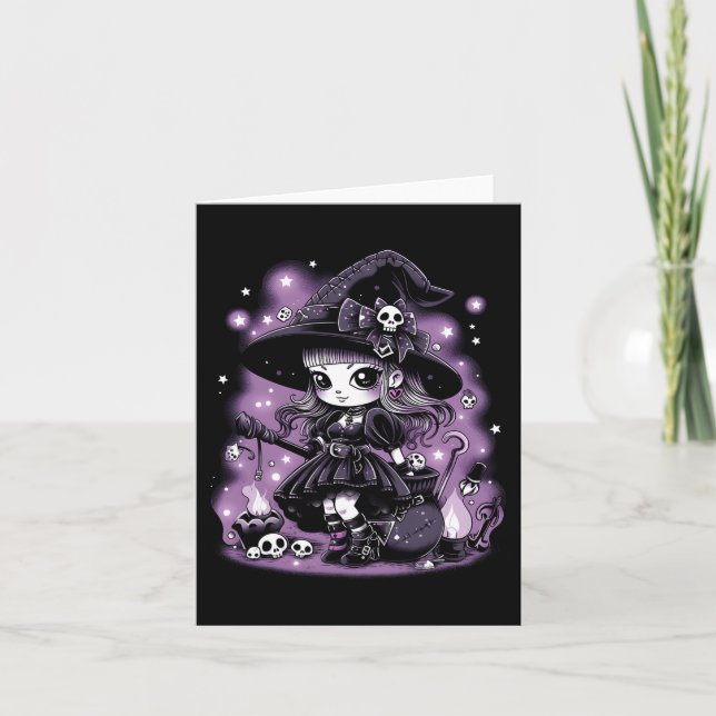 Carte Charmes mystiques Halloween sorcière graphique (Devant)