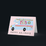 Carte Charming Christmas Camper Vintage RV Xmas<br><div class="desc">Carte personnalisable,  Ajoutez votre propre texte à l'intérieur ou à l'avant de la carte. Consultez ma boutique pour plus de designs ou dites-moi si vous voulez quelque chose de personnalisé.</div>