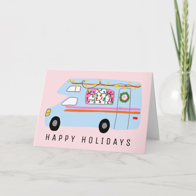 Carte Charming Christmas Camper Vintage RV Xmas (Devant)