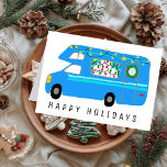 Carte Charming Christmas Camper Vintage RV Xmas<br><div class="desc">Carte personnalisable,  Ajoutez votre propre texte à l'intérieur ou à l'avant de la carte. Consultez ma boutique pour plus de designs ou dites-moi si vous voulez quelque chose de personnalisé.</div>