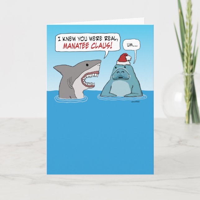 Carte Charny Shark et Manatee Claus Noël (Devant)