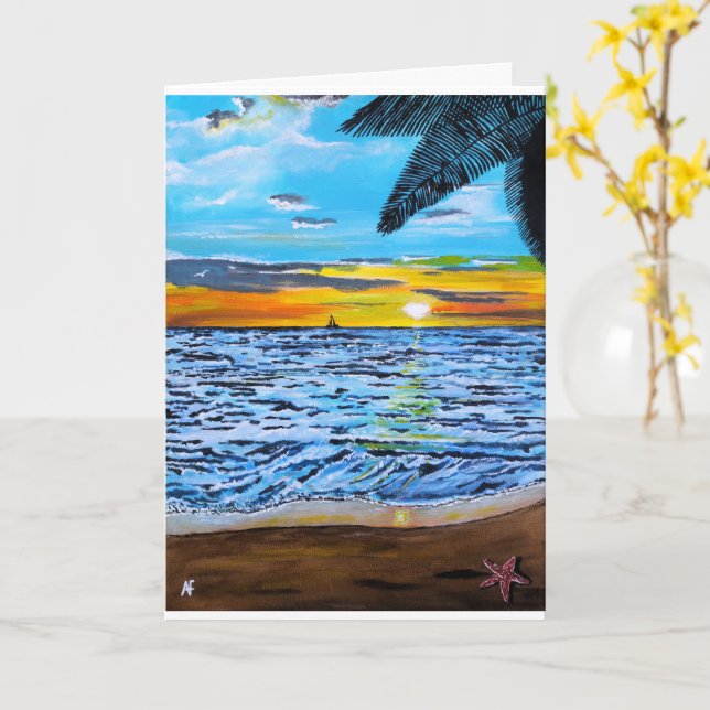 Carte Chasing the Sunset Peinture d'Alfred Fox (Fleur jaune)