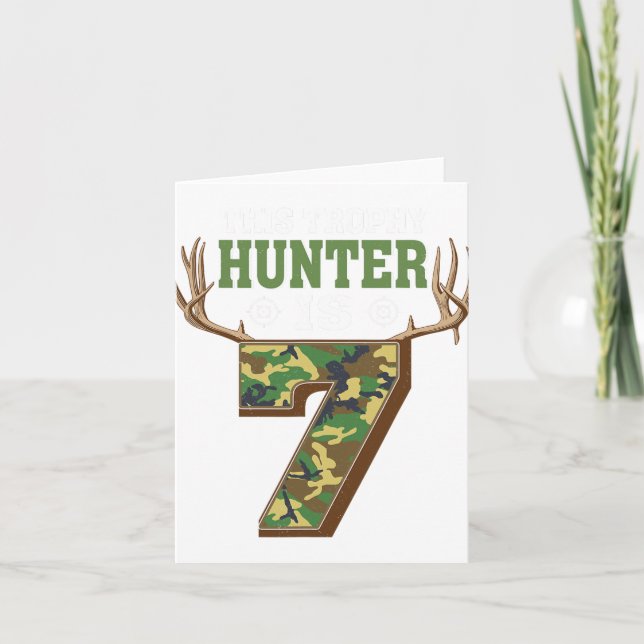 Carte Chasse 7 ans 7e fête d'anniversaire Deer Hunter (Devant)