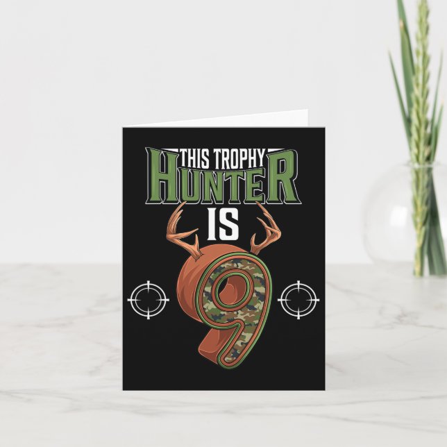 Carte Chasse à 9 ans 9e fête d'anniversaire Chasseur de  (Devant)