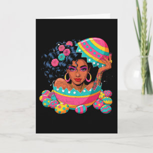 Carte Chasse aux œufs de Pâques colorés Reine noire June