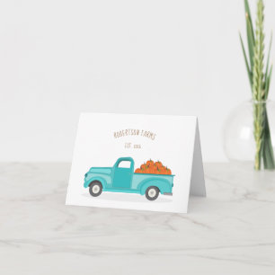 Carte Chasse d'automne Camion bleu Vintage