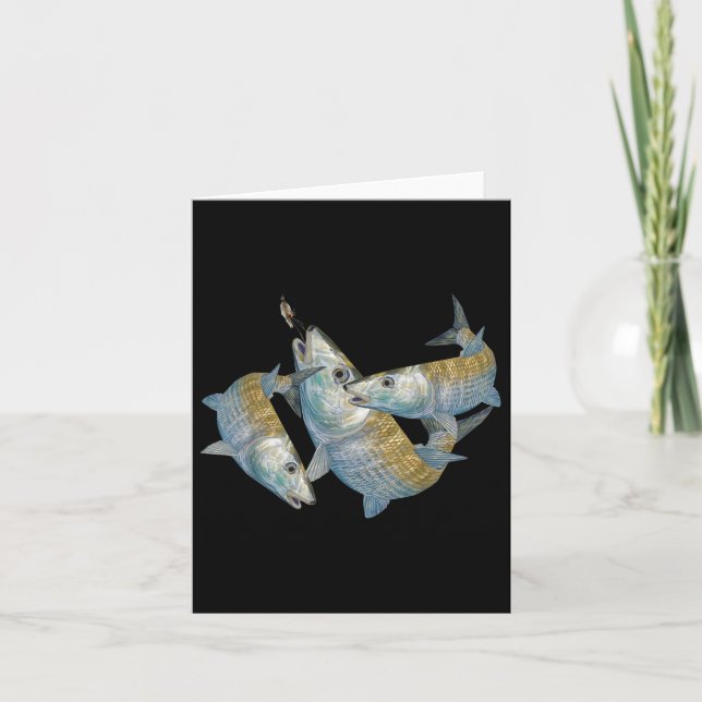 Carte Chasse De Bonefish Une Mouche D'Eau Salée Pêche &a (Devant)