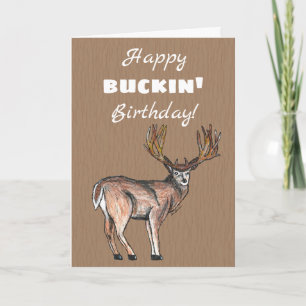 Carte Chasse Joyeux anniversaire Buckin