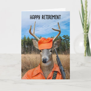 Carte Chasseur de buck à la retraite avec fusil