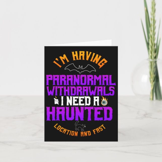 Carte Chasseur de fantômes Chasse paranormale Halloween  (Devant)