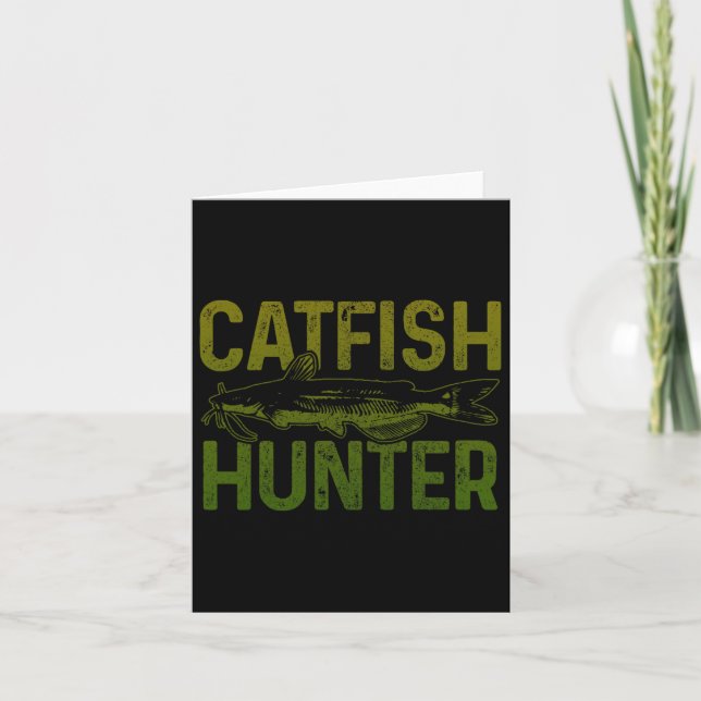 Carte Chasseur de poisson catfish Pêche Cadeau (Devant)