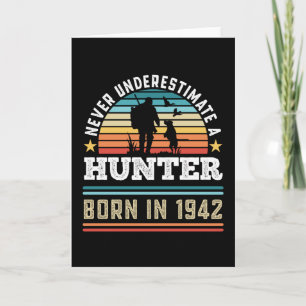 Carte Chasseur né 1942 80e Anniversaire Chasse Chien Don