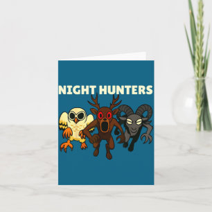 Carte Chasseurs de nuit. 99 nuits hibou cerf bélier dans