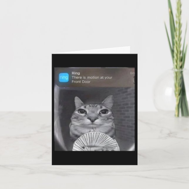 Carte Chat à anneau avec mème de mouvement (Devant)