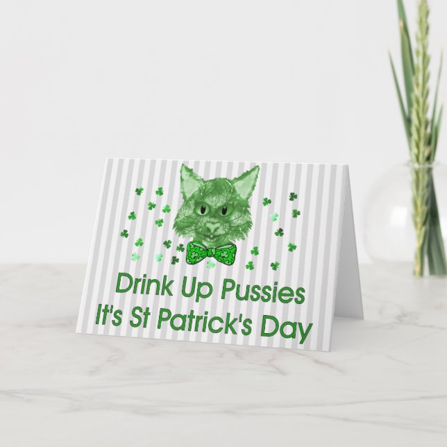 Carte Chat à gratte-ciel de la Saint Patrick (Devant)