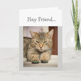 Carte Chat À L'Air Bon Ami Anniversaire Fun Animal