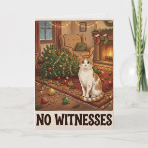 Carte Chat a renversé l'arbre Aucun témoin Noël