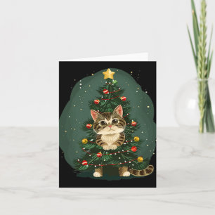 Carte Chat Amusant En Costume De Décoration De Noël Pour