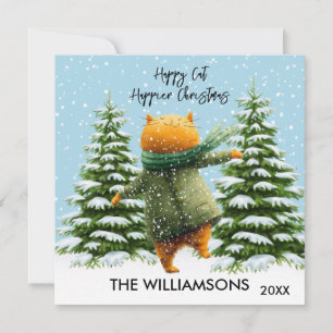 Carte Chat Amusant Joyeux Noël Encore Plus Heureux