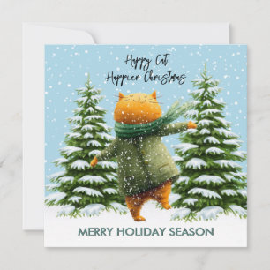 Carte Chat Amusant Joyeux Noël Encore Plus Heureux