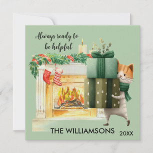 Carte Chat Amusant Joyeux Noël Encore Plus Heureux