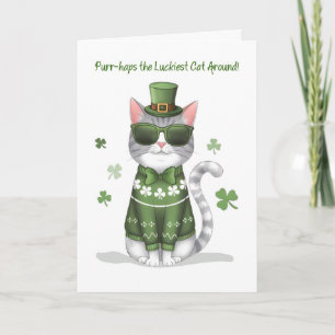 Carte Chat amusant portant des lunettes de soleil Jour d