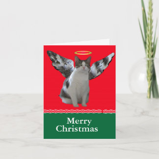 Carte Chat Ange Noël