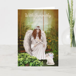 Carte Chat ange pour la perte de votre animal