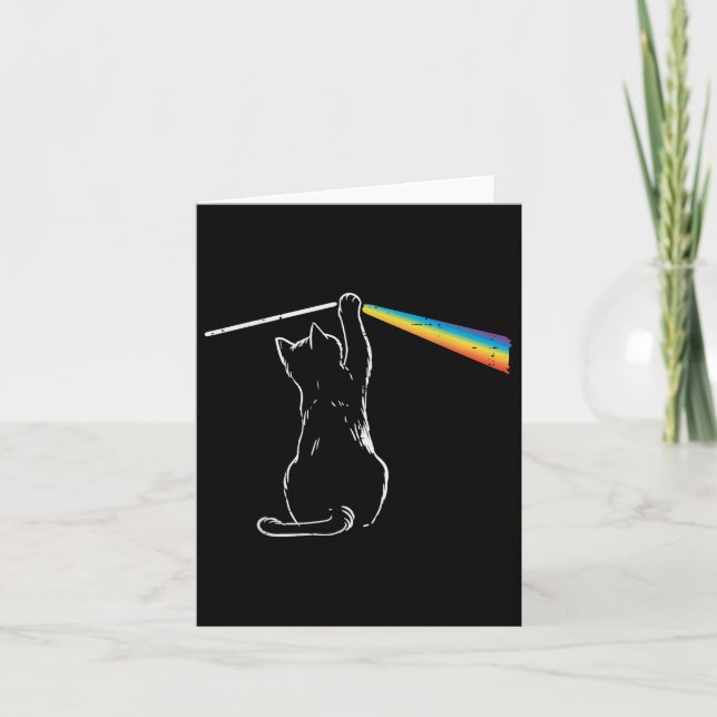 Carte Chat Arc-en-ciel Lumière Cool Prisme Science Spect (Devant)
