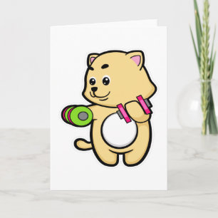 Carte Chat au biceps en entraînement avec haltères