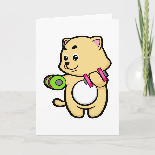 Carte Chat au entraînement des Biceps avec Haltères (Devant)