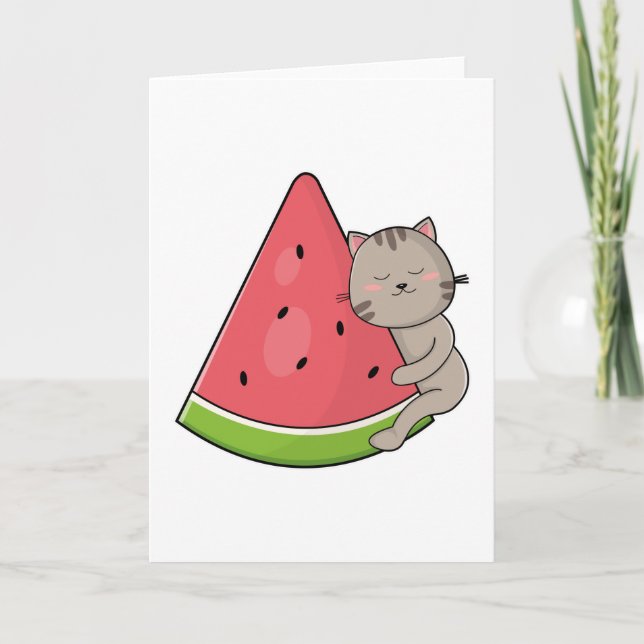 Carte Chat au melon d'eau (Devant)
