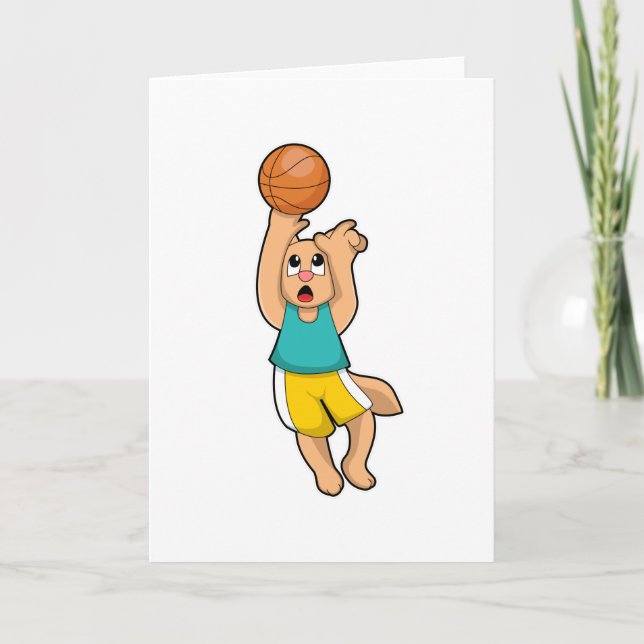 Carte Chat au sport de basket-ball (Devant)