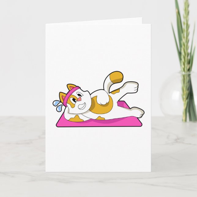 Carte Chat au yoga étirement (Devant)