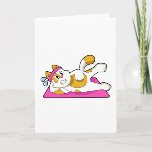 Carte Chat au yoga étirement