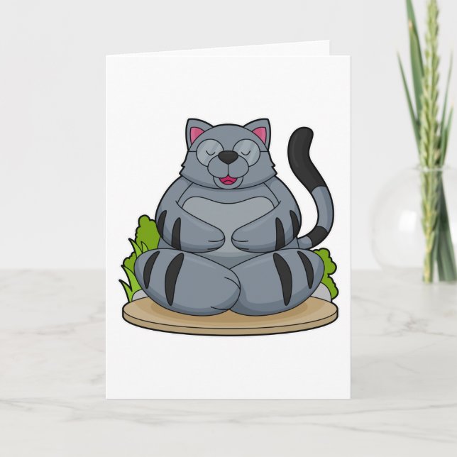 Carte Chat au Yoga Fitness (Devant)